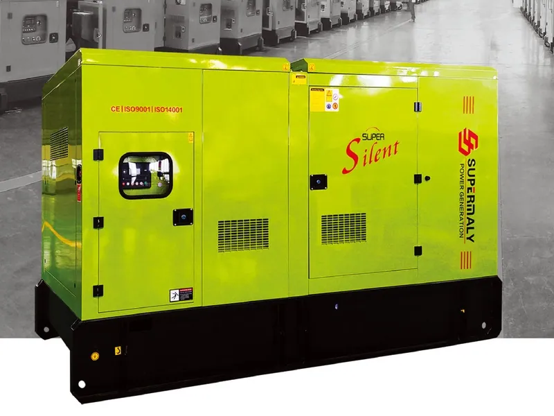 Supermaly — Genset silent canopy Supermaly Super Silent, bertanda CE, ISO 9001, dan ISO 14001