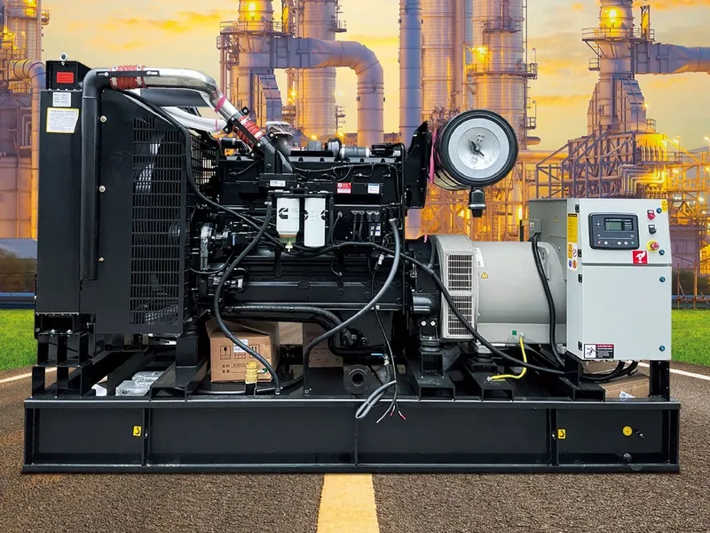 Supermaly — Genset open frame seri SC bermesin Cummins, lengkap dengan panel kontrol dan radiator