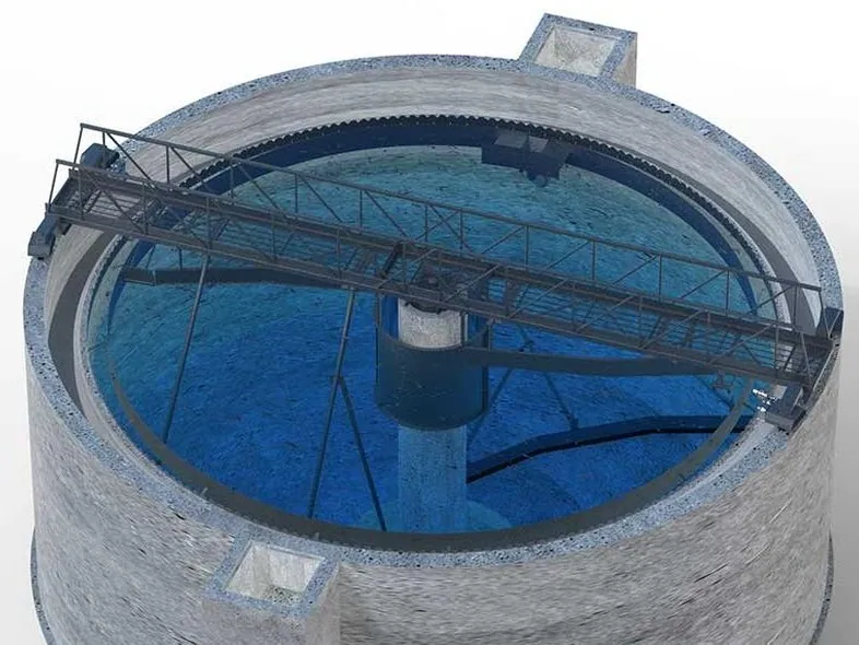 Sludge Scraper — Sludge scraper tipe jembatan berputar di atas bak sedimentasi bundar